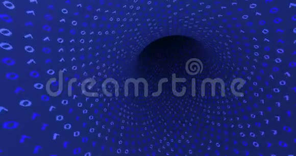 霓虹数字二进制隧道无缝环路4k后台为网络大数据数据中心数字事件视频的预览图