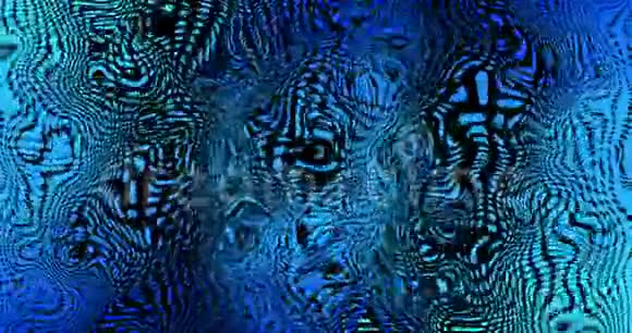 4k抽象背景蓝色彩色金属纹理彩虹全息箔波浪壁纸流体波纹视频的预览图