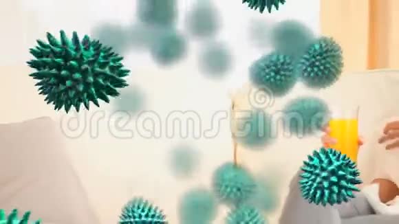 绿色病毒和生病的女人视频的预览图