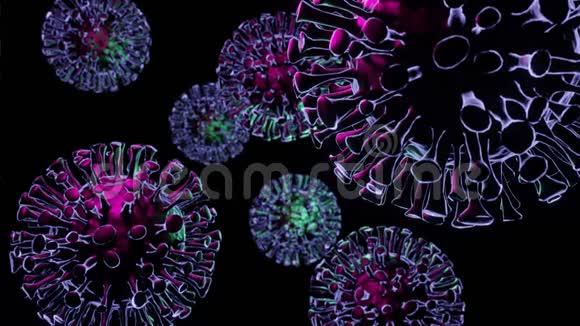种病毒图像病毒概念冠状病毒COVID19流感病毒感染视频的预览图