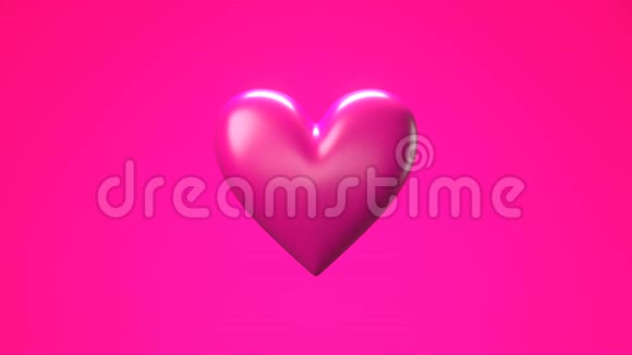 粉红色破碎的心脏物体在粉红色的背景下心形物体粉碎成碎片视频的预览图