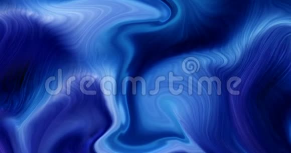 三维动画抽象蓝色液体波状背景视频的预览图