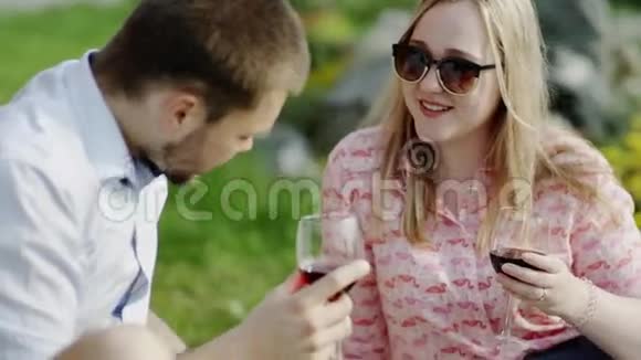 两个情人在野餐视频的预览图