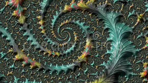 色彩变化的彩色纹理螺旋分形视频的预览图