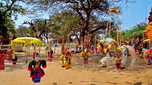 缅甸巴根的彩色木偶视频的预览图