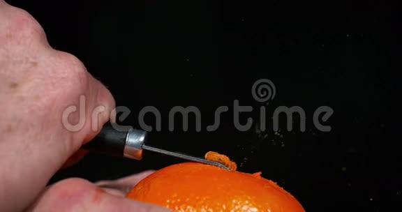 橙味柑橘黑背景视频的预览图