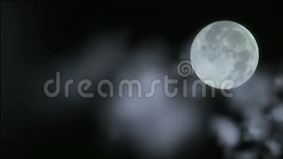 多云夜空下的满月视频的预览图