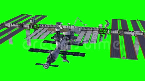 绕着国际空间站飞行绿色屏幕视频的预览图
