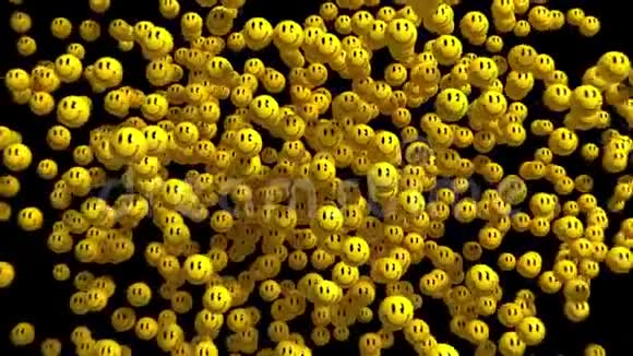 4K笑脸图标爆炸与阿尔法哑光视频的预览图