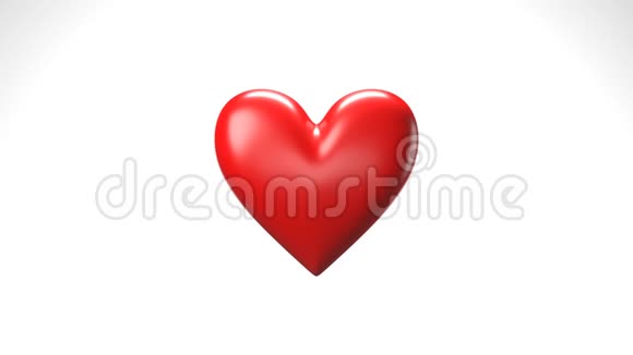 红色破碎的心脏物体在白色背景心形物体粉碎成碎片视频的预览图