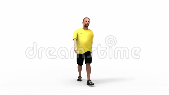计算机生成的男性步行孤立循环的三维渲染视频的预览图
