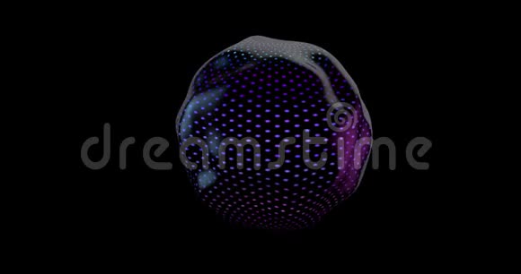 抽象动画三维渲染布效应圆点彩色球体在黑色背景下随机移动视频的预览图