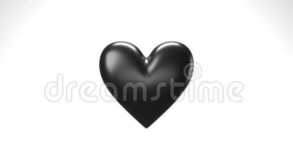 黑色破碎的心脏物体在白色背景心形物体粉碎成碎片视频的预览图