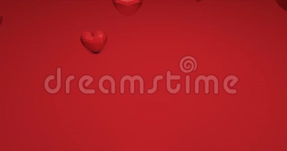 浪漫可爱的红落多角的心情人节事件背景3D绘制动画4k视频的预览图