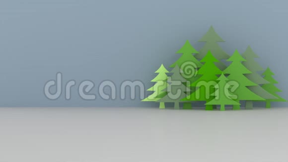 白雪皑皑松树成荫视频的预览图
