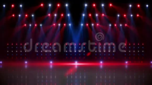 舞台在红色和蓝色聚光灯下视频的预览图