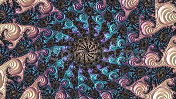 颜色变化抽象螺旋纹理分形图案设计的幻想背景视频的预览图