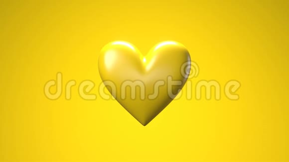 黄色破碎的心物在黄色的背景下心形物体粉碎成碎片视频的预览图
