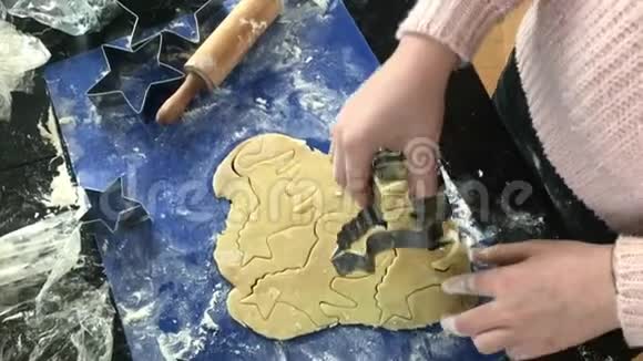 孩子们手制作独角兽形圣诞饼干视频的预览图