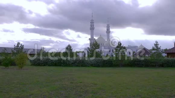 白色清真寺博尔加伏尔加保加利亚哈萨克斯坦鞑靼斯坦俄罗斯背景视频的预览图