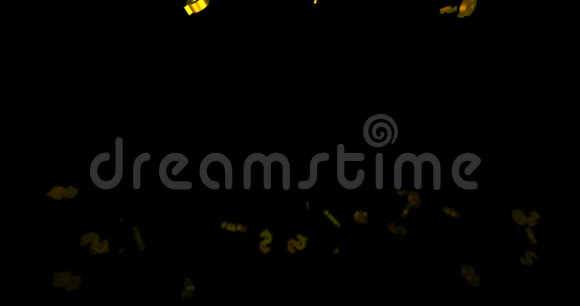 金色3d美元符号落在黑色背景上金融事件背景3D渲染循环4k视频的预览图