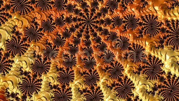黄色橙色和红色变化的颜色抽象纹理分形图案设计的幻想背景视频的预览图
