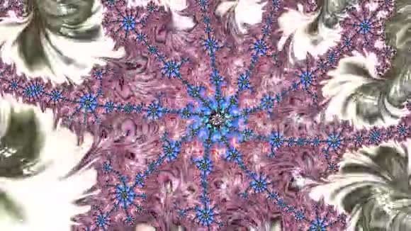 色彩变化的花卉分形图案设计摘要背景视频的预览图
