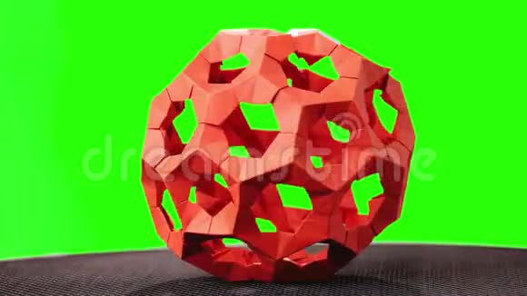 绿色屏幕上的红色模块化折纸球视频的预览图