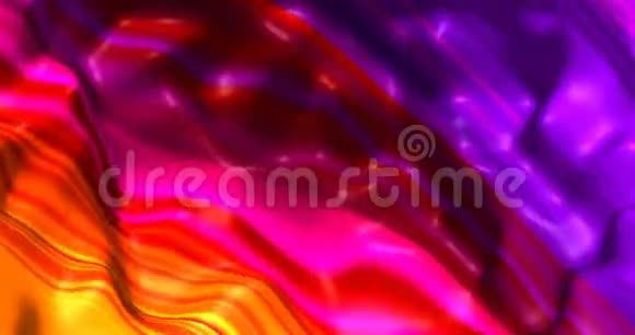 彩色抽象背景金属纹理全息箔波浪壁纸流体波纹液态金属表面视频的预览图