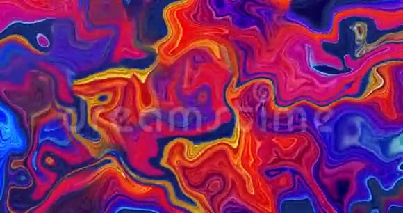 4k抽象背景彩色金属纹理全息箔波浪壁纸流体波纹液态金属表面视频的预览图