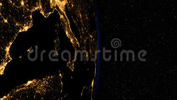 太空中的日出欧洲地区令人惊叹的夜景视频的预览图