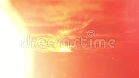 日落美景云背景上的粒子视频的预览图