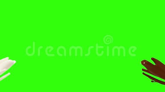 白牛奶和巧克力飞溅绿色屏幕上的慢动作视频的预览图