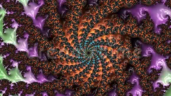 颜色变化的螺旋花分形图案设计摘要背景视频的预览图