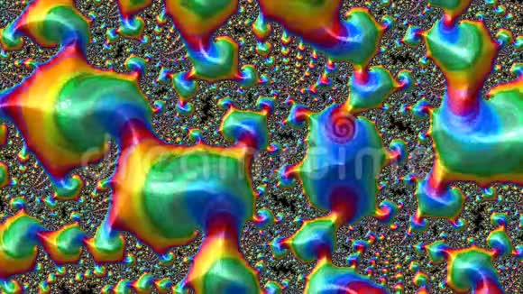 霓虹灯彩虹颜色变化抽象模糊纹理分形图案视频的预览图