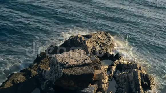 亚得里亚海岩石海岸的透明水视频的预览图