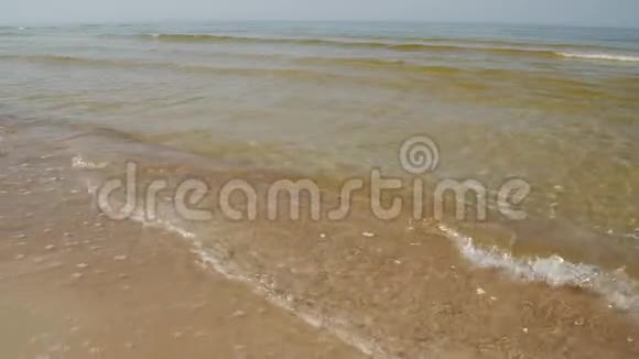 阳光明媚的夏日波罗的海海岸有干净的沙滩视频的预览图