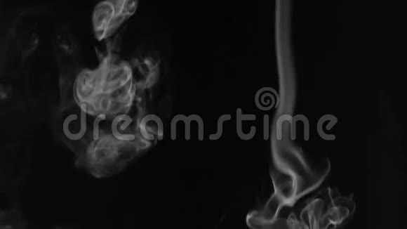 黑色背景上美丽的白色烟雾视频的预览图