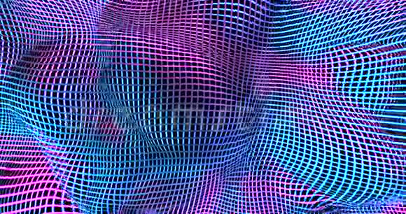 霓虹灯背景与荧光液体颜色紫外线抽象蓝色紫色粉红色带有alpha的循环动画视频的预览图