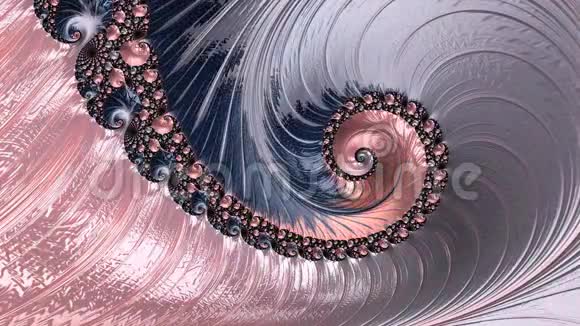 色变化的抽象螺旋分形图案视频的预览图