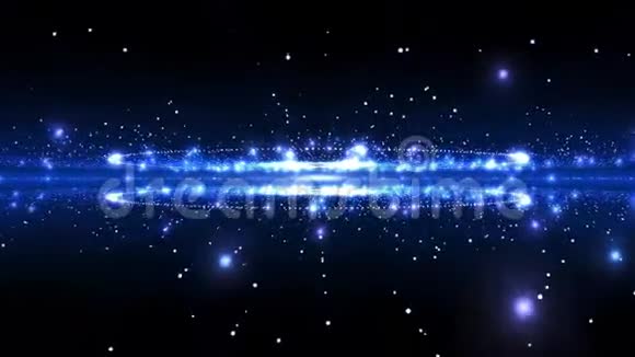 星系中有闪亮粒子或恒星的翘曲传送门视频的预览图