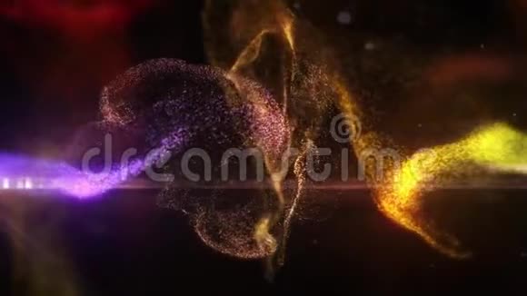 流体颗粒扩散或爆炸彩色颜料滴动视频的预览图