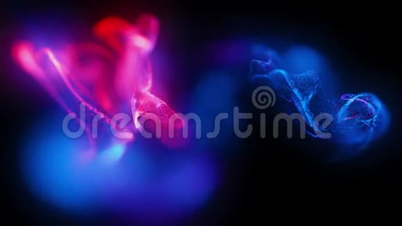 分散扩散或扭曲运动的彩色粒子或分子视频的预览图