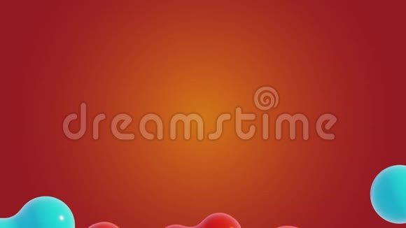 橙色背景上彩色气泡的抽象液体动画视频的预览图