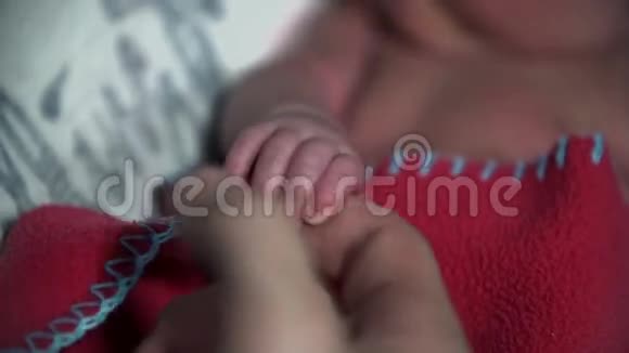 婴儿用小手拥抱父母的手指视频的预览图