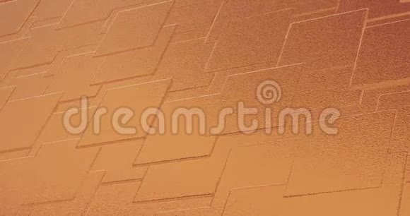 抽象几何玫瑰金色背景箔瓷砖纹理无缝环背景3D视频的预览图