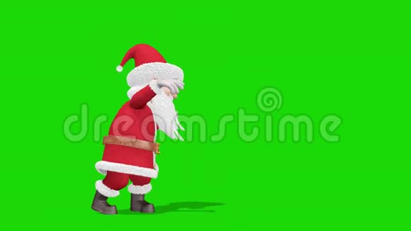 圣诞老人在变魔术圣诞快乐2020年新年快乐在绿色屏幕上视频的预览图