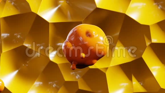 设计背景上的抽象橙色液体气泡视频的预览图