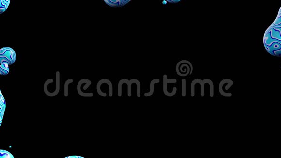 蓝色和白色液体抽象气泡视频的预览图