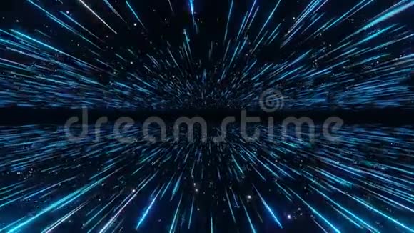 抽象超空间背景速度光霓虹灯发光射线和恒星在运动与空间的标志或文本蓝色版本M视频的预览图